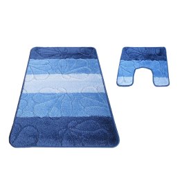 Montana 01 z wycięciem pod toaletę - niebieska Komplet (50 cm x 80 cm i 40 cm x 50 cm) niebieski