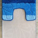 Montana 01 z wycięciem pod toaletę - niebieska Komplet (50 cm x 80 cm i 40 cm x 50 cm) niebieski