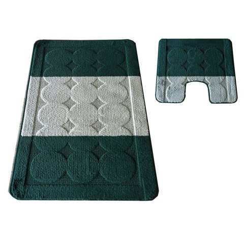 Komplet łazienkowy Montana z wycięciem Edremit XL Green Komplet (50 cm x 80 cm i 40 cm x 50 cm)